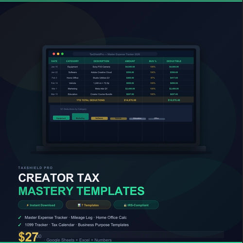 Creator Tax Mastery Templates Pack 2026